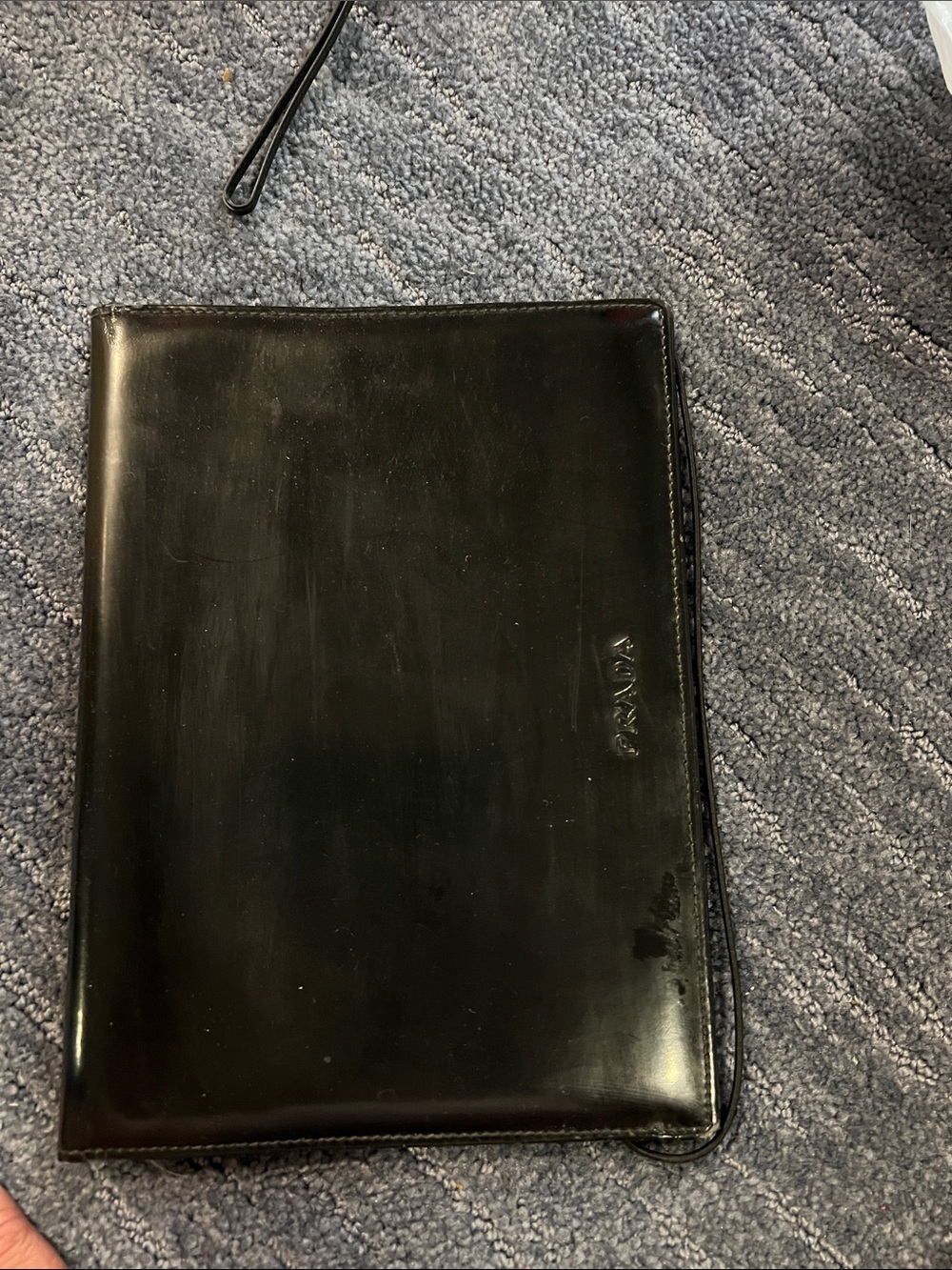 Authentic Prada Black Leather Folio - Classic Organizer